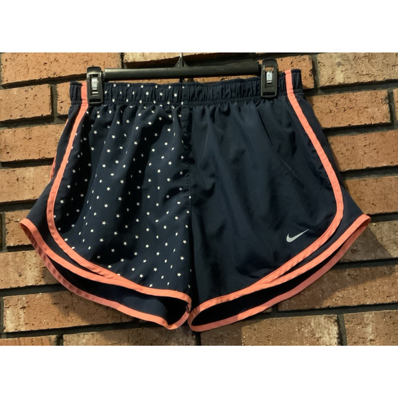 Nike Dri-Fit Womens Navy Blue Athletic Running Shorts With Stars Size L - Picture 2 of 5